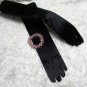 Elbow Gloves; Fashion Accessories;Black Satin Bridal Gloves;Wedding Bride Accessories#7bk