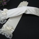 Long Elbow Gloves; Floral lace satin bridal Gloves;Wedding Glove; Bridesmaid Accessories#27i