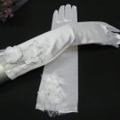 Floral Elbow Gloves; Pearl Satin bridal Gloves;Wedding Glove; Bridesmaid Accessories#52w
