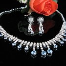 Chevron Blue Wedding Choker set ;Bridal Tiara;Bridesmaid accessories;Bride Necklace set#4378b