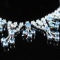 Chevron Blue Wedding Choker set ;Bridal Tiara;Bridesmaid accessories;Bride Necklace set#4499b