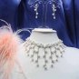 Dangle Pearl Wedding clip Choker set ;Bridal Tiara;Bridesmaid accessories;Bride Necklace set#050
