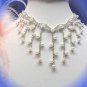 Dangle Pearl Wedding clip Choker set ;Bridal Tiara;Bridesmaid accessories;Bride Necklace set#050