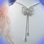 Dangle Butterfly Wedding Choker set ;Bridal Tiara;Bridesmaid accessories;Pin Bride Necklace set#844