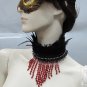 Handmade Beaded Turkey Feather Choker;Fashion Necklace;Wedding Accessories#f8