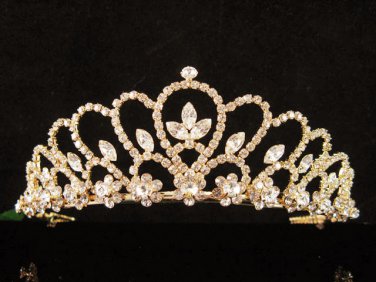 Glamour Golden Wedding Headpiece ;Opera Dancer Tiara;Bridesmaid Hair accessories#767g