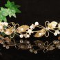 Foral Golden Wedding Headpiece ;Opera Dancer Tiara;Bridesmaid Hair accessories#4340g
