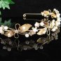 Foral Golden Wedding Headpiece ;Opera Dancer Tiara;Bridesmaid Hair accessories#4340g