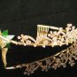 Elegance Golden Wedding Headpiece ;Opera Dancer Tiara;Bridesmaid Hair accessories#4737g