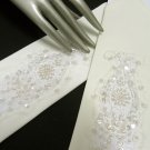 elegance short matte finger-less ivory bridal gloves,french lace pearl wedding bride gloves #66i