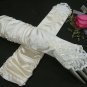 Elbow french Lace Pearl ivory bridal gloves;finger-less wedding gloves;opera Accessories #64i