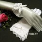Fancy ivory bridal gloves;short organza wedding gloves;opera;dancer Accessories #17i