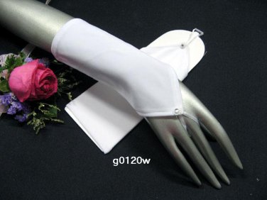 White short bridal gloves;fingerless matte wedding gloves;opera;dancer Accessories #120w