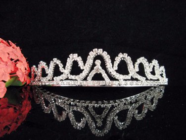Bride tiara sparkle crystal wedding bridesmaid accessories silver metal rhinestone headpiece 8260