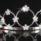 Bride tiara; sparkle crystal wedding bridesmaid accessories silver metal rhinestone headpiece #708s
