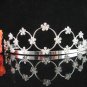Bride tiara; sparkle crystal wedding bridesmaid accessories silver metal rhinestone headpiece #708s