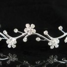 Bride tiara; sparkle crystal wedding bridesmaid accessories silver metal rhinestone headpiece #241s