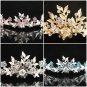 Alloy floral bridesmaid accessories;Bride tiara; crystal wedding silver rhinestone headpiece #6571b