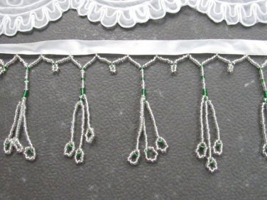 *free shipping** Beaded fringe 38" dangle glass fringe ;opera dancer parts ;garment accessories#1gr