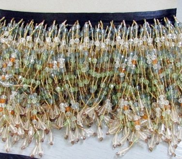 Handmade 38" Long acrylic & glass beaded fringe ;opera dancer parts ;garment accessories#33