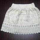Handmade cute ivory floral lace knitted lining skirt; girl party occasion dress; woman accessories#1