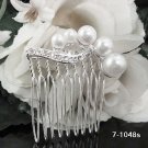 Handmade sweetheart Bridal silver red crystal comb veil,wedding tiara headpiece accessories #1048s