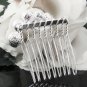Handmade sweetheart Bridal silver red crystal comb veil,wedding tiara headpiece accessories #1048s