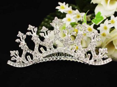 Huge Bridal silver crystal comb ;wedding tiara;bride headpiece ;opera accessories #651s