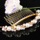 Bridal golden crystal pearl comb ;wedding tiara;bride headpiece ;opera accessories#188s