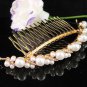 Bridal golden crystal pearl comb ;wedding tiara;bride headpiece ;opera accessories#188s
