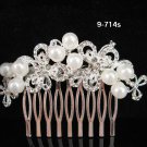 Floral Bridal SILVER crystal comb ;wedding tiara;bride headpiece ;opera accessories#714S