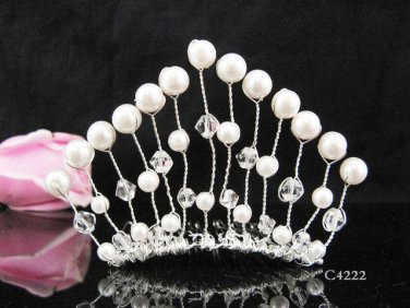 Silver Flower girl comb;Bridal crystal comb ;wedding tiara;bride headpiece ;opera accessories#4222