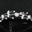 Silver floral hair comb;Bridal crystal comb ;wedding tiara;bride headpiece ;opera accessories#7055