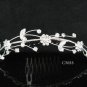 Silver floral hair comb;Bridal crystal comb ;wedding tiara;bride headpiece ;opera accessories#7055