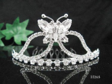 Silver butterfly comb;Bridal crystal comb ;wedding tiara;bride headpiece ;opera accessories#265