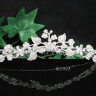 Silver floral hair comb;Bridal crystal comb ;wedding tiara;bride headpiece ;opera accessories#523s