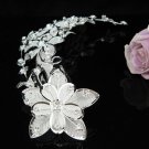 Silver floral hair comb;Bridal crystal comb ;wedding tiara;bride headpiece ;opera accessories#2227