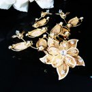 Golden Bridal crystal comb ;Floral hair comb;Wedding tiara;bride headpiece ;opera accessories#42g