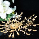 Golden Bridal crystal comb ;Floral hair comb;Wedding tiara;bride headpiece ;opera accessories#50g