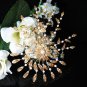 Golden Bridal crystal comb ;Floral hair comb;Wedding tiara;bride headpiece ;opera accessories#50g