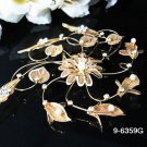 Golden Bridal crystal comb ;Floral hair comb;Wedding tiara;bride headpiece ;opera accessories#59g