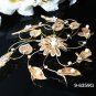 Golden Bridal crystal comb ;Floral hair comb;Wedding tiara;bride headpiece ;opera accessories#59g