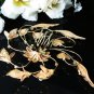 Golden Bridal crystal comb ;Floral hair comb;Wedding tiara;bride headpiece ;opera accessories#59g