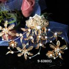 Golden Bridal crystal comb ;Floral hair comb;Wedding tiara;bride headpiece ;opera accessories#80g