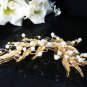 Golden Bridal crystal comb ;Floral hair comb;Wedding tiara;bride headpiece ;opera accessories#89g