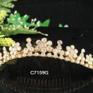 Golden Bridal crystal comb ;Floral hair comb;Wedding tiara;bride headpiece ;opera accessories#59g