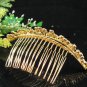 Golden Bridal crystal comb ;Floral hair comb;Wedding tiara;bride headpiece ;opera accessories#59g