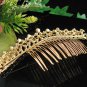 Golden Bridal crystal comb ;Floral hair comb;Wedding tiara;bride headpiece ;opera accessories#58g