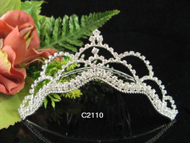 Silver Bridal crystal comb ;fancy hair comb;Wedding tiara;bride headpiece ;opera accessories#2110