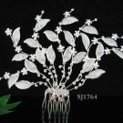 Silver floral hair comb;Bridal crystal comb ;Wedding tiara;bride headpiece ;opera accessories#64s